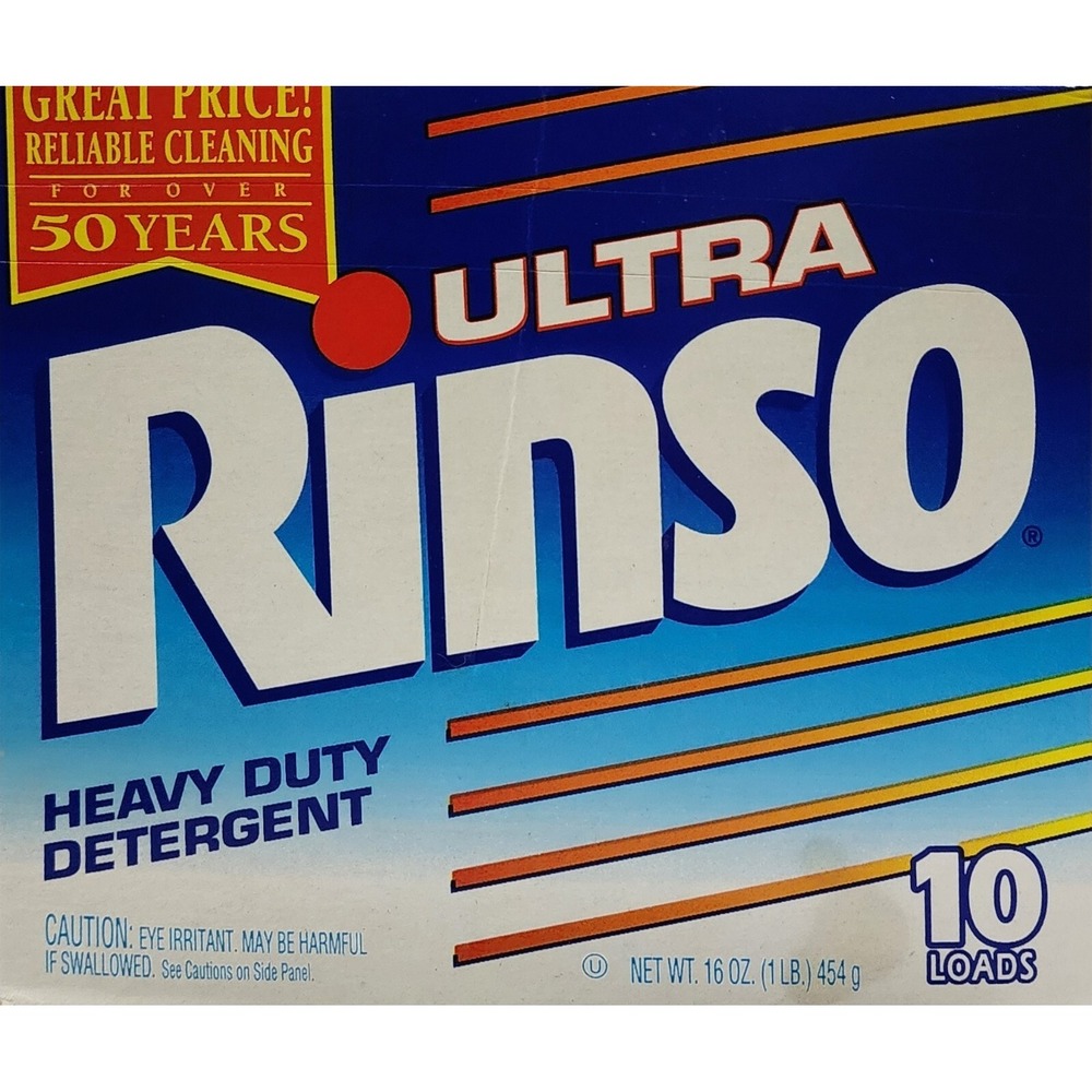 Ultra Rinso Heavy‎ Duty Laundry Detergent Lever 1997 10 Loads Vintage 16 Ounces
